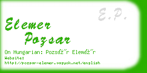 elemer pozsar business card